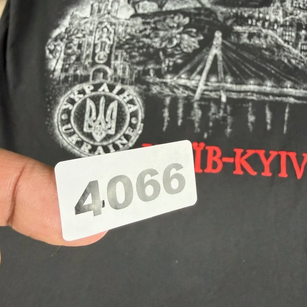 Vintage Kyiv Ukraine‎ Shirt Mens M Black City Landmark Graphic Travel Tee